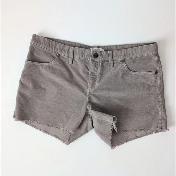 CARVE Designs Corduroy Cutoff Shorts Taupe Frayed Hem Women's‎ Size 12 - Picture 2 of 4